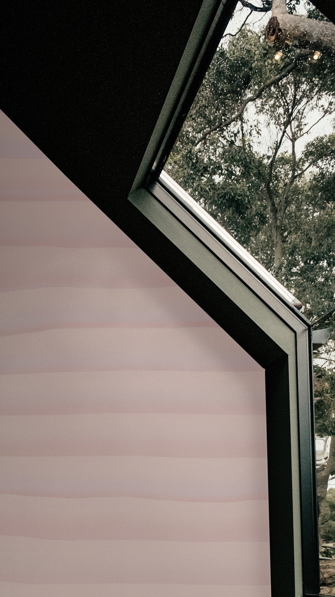 Stunning watercolor wallpaper mural featuring curved lines in a luxury retreat with a view